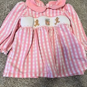 Pink Gingham gingerbread smock tunic